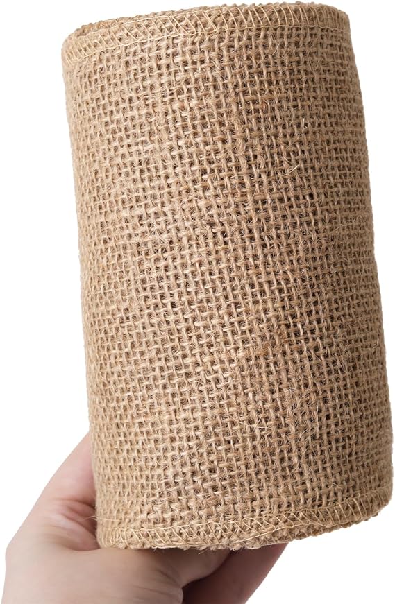 15ft Jute Ribbon, Burlap Ribbon, Natural Burlap Fabric for Gift Wrapping Craft Projects Wedding Decoration Home Decoration (Burlap, 4 Inch*15ft)