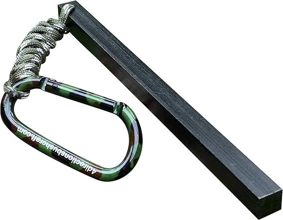 Quadratum Elite 1/2"x8" Square Ferrocerium Rod Firestarter Bushcraft Camping Flint/Mischetal Fire Starter Fire Survival Emergency Survival Gear Firestarter with Lanyard and Carabiner
