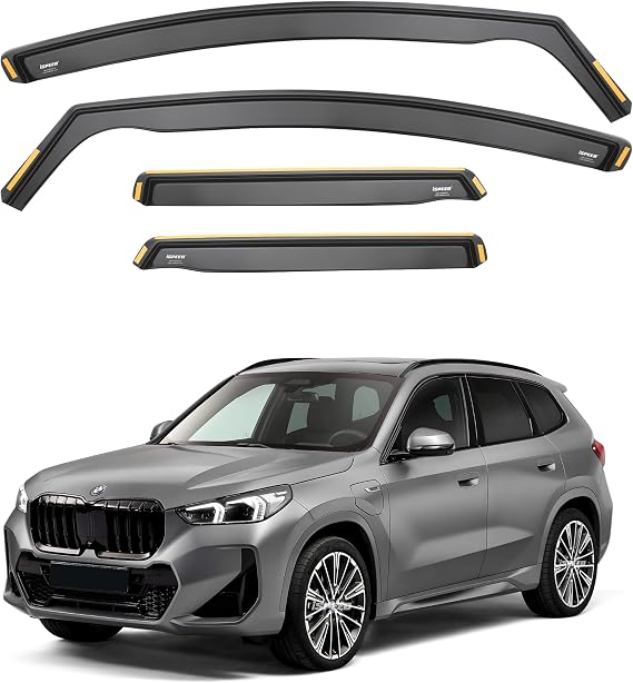 ISPEED Wind Deflectors for BMW X1 / iX1 U11 2022-2026 5 Door SUV 4pc Set - Keep Your Car Ventilated In Rain - Reduce Wind Turbulence - Tinted In-Channel Type