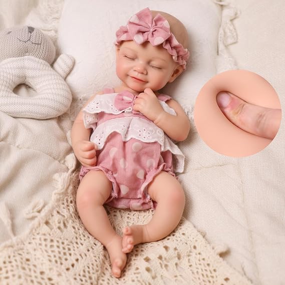 BABESIDE 12 Inch Full Body Silicone Reborn Baby Dolls | Weight 3 lb, Soft Touch Realistic Skin Details, Lifelike Preemie Doll, Complete Accessories & Gift Box for Kids Age 3+