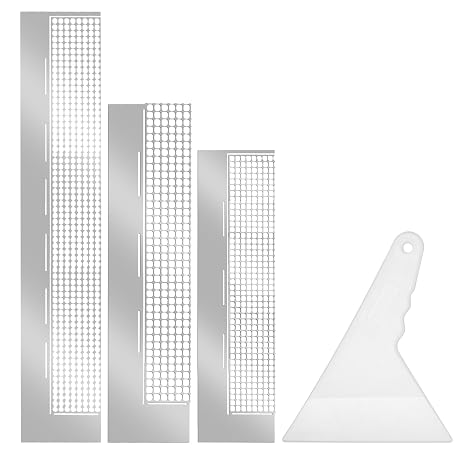 4 Pcs Stainless Steel Diamond Drawing Ruler, Steel 5D Drawings Mesh Rulers Tool 240/360/520 Blank Grids Painting Tools for Round Full Drill or Partial Drills DIY Art Crafts Diamond Drawing Kits