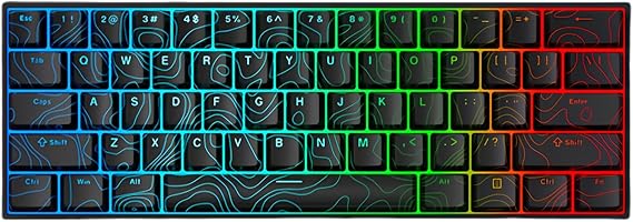 MCHOSE ACE 60 Pro Magnetic Switch Wired Gaming Keyboard,60% Hall Effect Rapid Trigger Keyboard with Adjustable Actuation,RGB Hot Swap,8K Hz Polling Rate for PC/MAC Gamer (Black-Topographic)