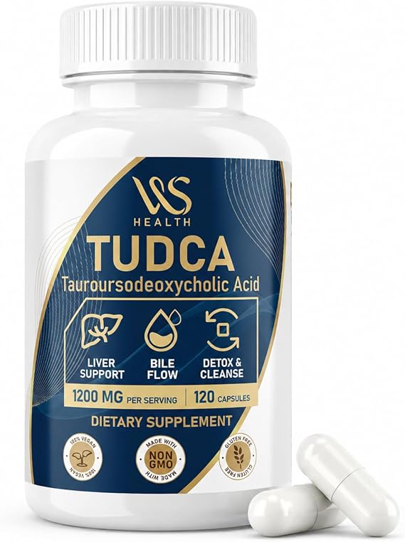 TUDCA Supplement 1200mg - Premium Vegan Bile Salts for Liver Support, Gallbladder & Digestion - Organic Bile Flow Enhancer & Advanced Liver Detox Cleanse - 120 Capsules