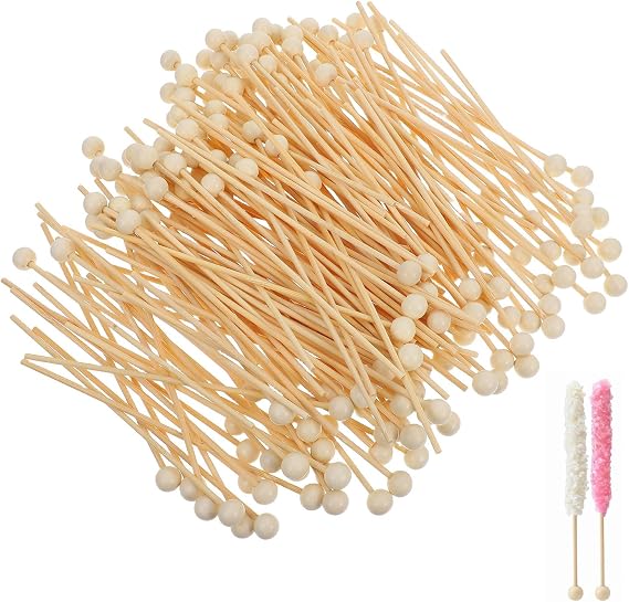 Alipis 200 Pcs Cake Pop Sticks with Ball 7.08 in Wooden Candy Sticks for Homemade Dessert Rock Candy Bulk Cupcake Decoration Swizzle for Parties