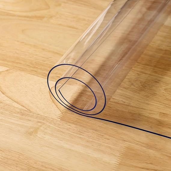 Clear PVC Table Protector, 1.5mm Thick Rectangular Plastic Desk Pad Mat, Easy Clean Vinyl Table Top Protector for Writing Desk, Dining Table(Size:80CM*140CM,Color:1.5MM)