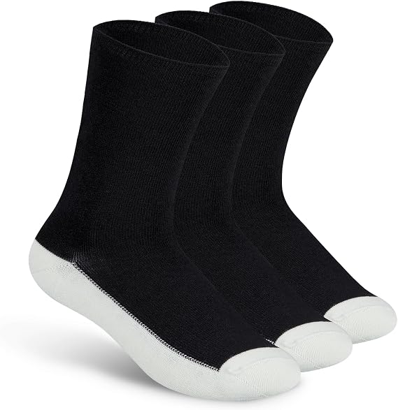 Orthofeet Non-Binding Non-Constrictive Circulation Seam Free Casual Dress Socks, 3 Pack