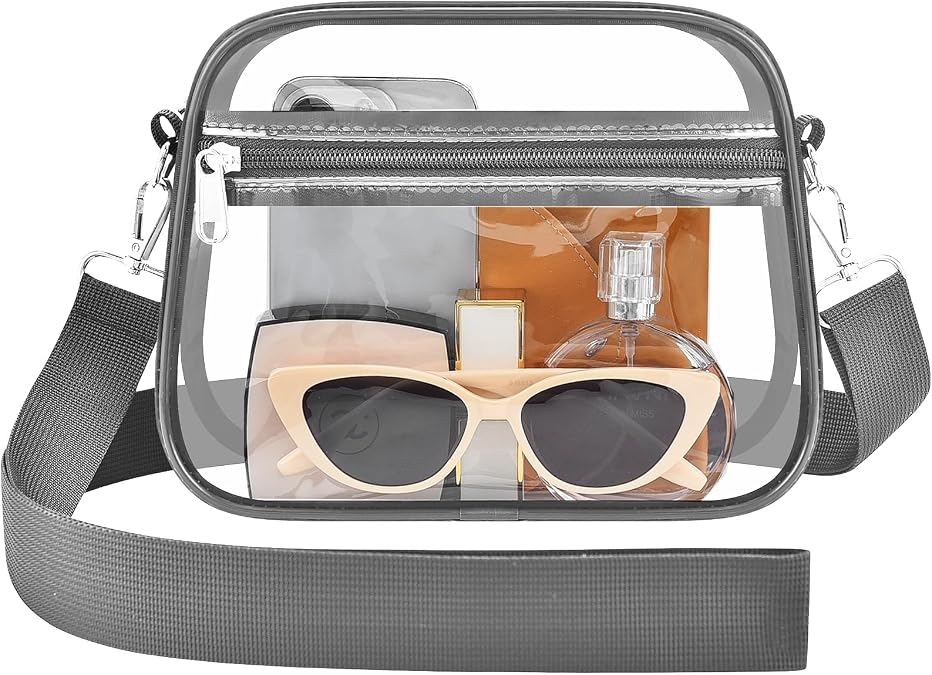 Clear Bag for Stadium Events - Stadium Approved Small Mini Clear Purse, Women's Top-Handle Handbags for Sports Concerts
