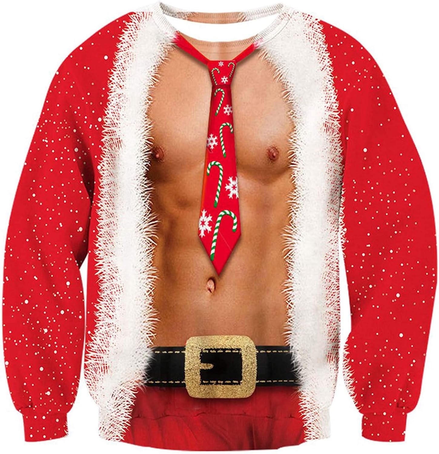 ALISISTER Ugly Christmas Jumper 3D Printed Xmas Pullover Sweatshirt Funny Long Sleeve Sweater T-Shirt for Men S-3XL