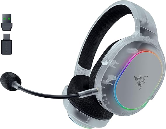 Razer Barracuda X Chroma Phantom White - Wireless Multi-Platform Gaming Headset - 285g - Triforce 40mm Driver - Dual Wireless HyperSpeed & Bluetooth - Chroma RGB | Phantom White Edition