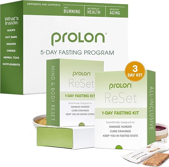 Prolon 3 Day Reset Kit & 5 Day Fasting Kit | Fasting Nutrition Program & Fasting Mimicking Diet Program | Developed to Not Break Your Fast | Low Calorie Pre Made Meals | Plant Based for Diet Support