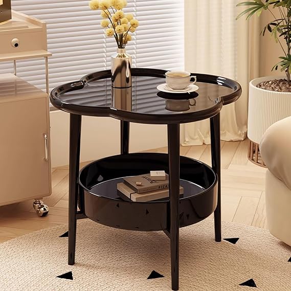 Nightstand Side Table, Compact Coffee Table for Small Spaces, Decorative Side Tables for Bedrooms, Balconies and Living Rooms(A2)
