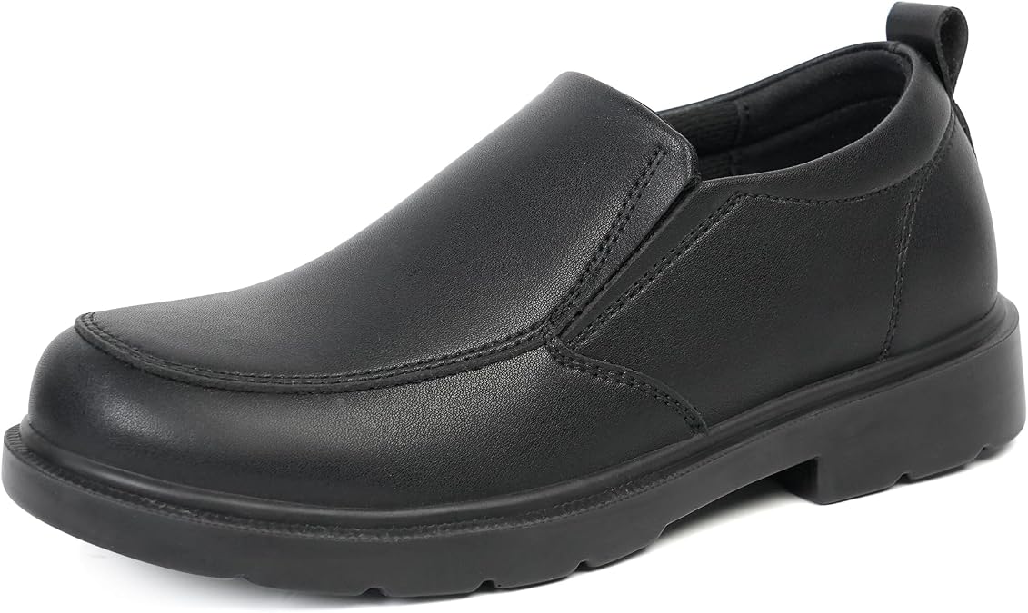 JABASIC Boys Slip-On School Uniform Shoes Non-Slip Comfortable Loafers for Kids