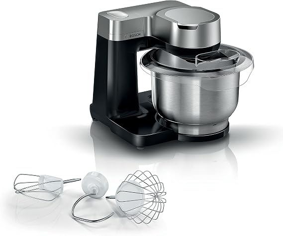 Bosch électroménager MUMS2VM00, 2 serisi mutfak robotu – 900 W, 7 hız kademesi + Turbo, pişirme seti, 3,8 l paslanmaz çelik kase, siyah