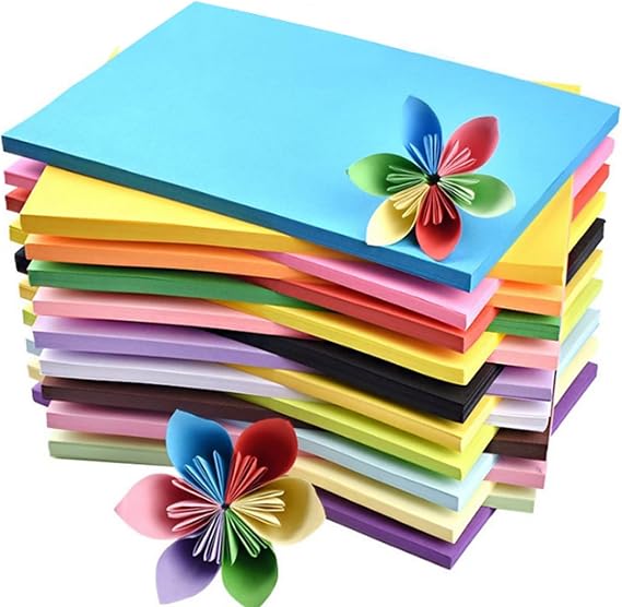 Colored Paper 100 Sheets, Construction A4 Copy Paper for Craft Art Drawing