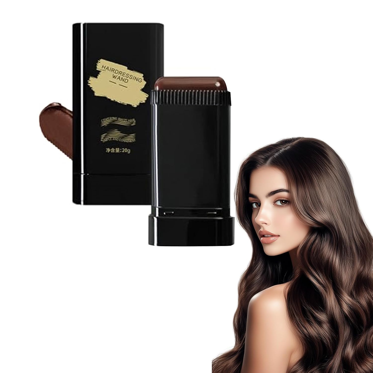 Comb Hair Dye, Safe Convenient Waterproof and Sweat-Proof Hair Dye Comb, Black Hair Dyes with Combs Applicator, Portable Hair Colouring Cream for Women Men Brown, 8cm