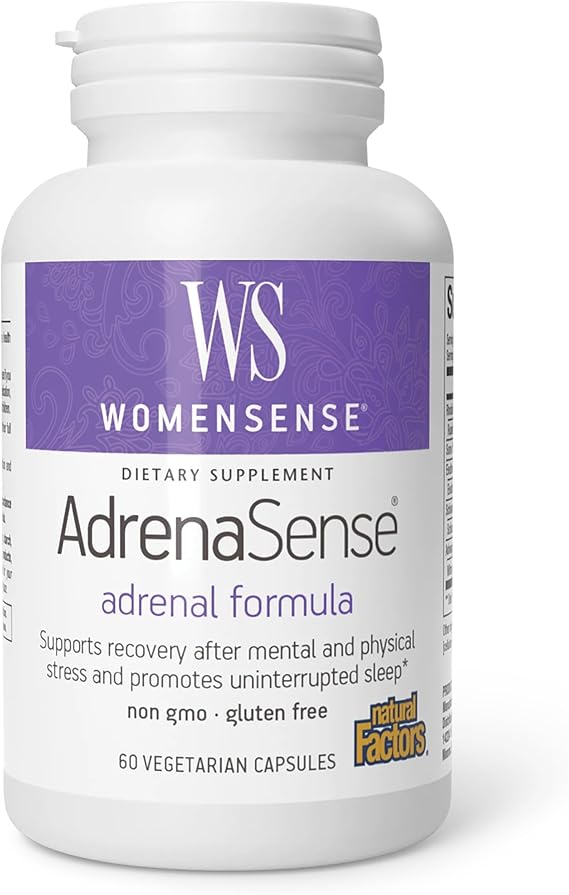 WomenSense AdrenaSense by Natural Factors, AdrenaSense, Herbal Supplement for Adrenal Support and Stress Relief, Vegan, Non-GMO, 60 Capsules