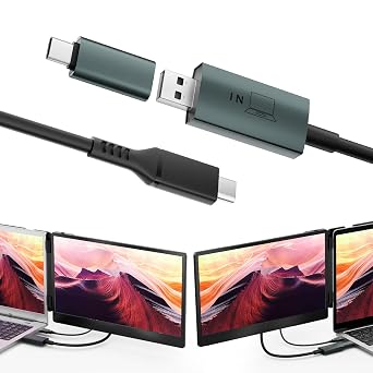 Teamgee USB Data to Video Conversion Hub, HD Video Transfer Cable for Laptops with One Or No HDMI Port, Supports M1/M2/M3 MacBook Air/Pro and Windows-Based Devices, Driver Installation Required