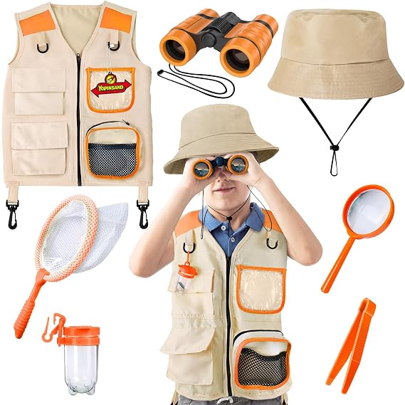 Kids Explorer Kit & Bug Catcher Kit, Kids Outdoor Exploration Set | Camping Gear with Vest & Hat, Ideal Outdoor Camping Adventure Toys for Ages 3 4 5 6 7 8 Boys Girls