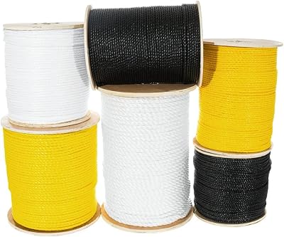 Rope and Cord Twisted Polypropylene Rope Choose from 3 High Visibility Colors Diameters Range from 38 in-34 in Yellow