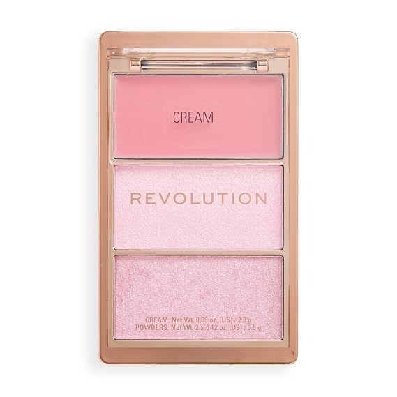 Revolution Highlight Icon Palette, Rich Brown Shimmer, Radiant Pink Shimmer
