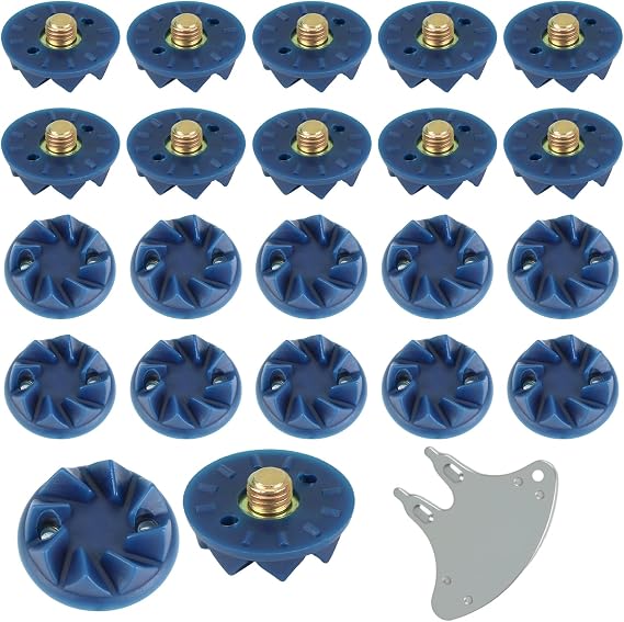 Batsman-Specific Cricket Spikes 22 Pcs Screw-in Cricket Spikes Replacement | with Spanner Universal Shoes Cleat Set for Firm to Hard Ground & Astroturf