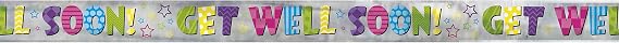Unique Party 92178LF - 12ft Foil Bright Get Well Soon Banner