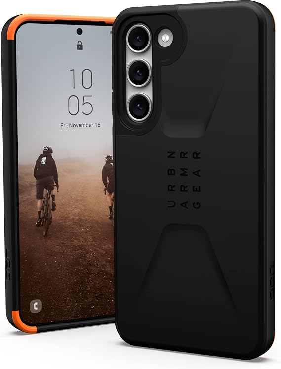 URBAN ARMOR GEAR UAG Designed for Samsung Galaxy S23 Plus Case 6.6" Civilian Black - Rugged Slim Fit Shockproof Impact Resistant Protective Cover
