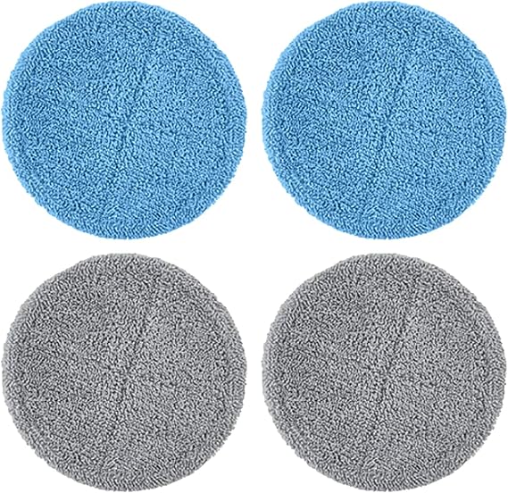 iDOO Replacement Pads for Cordless Electric Mop - Washable and Reusable Microfiber Heads, 4 PCS Mop Pads & Weighted Heating Pad