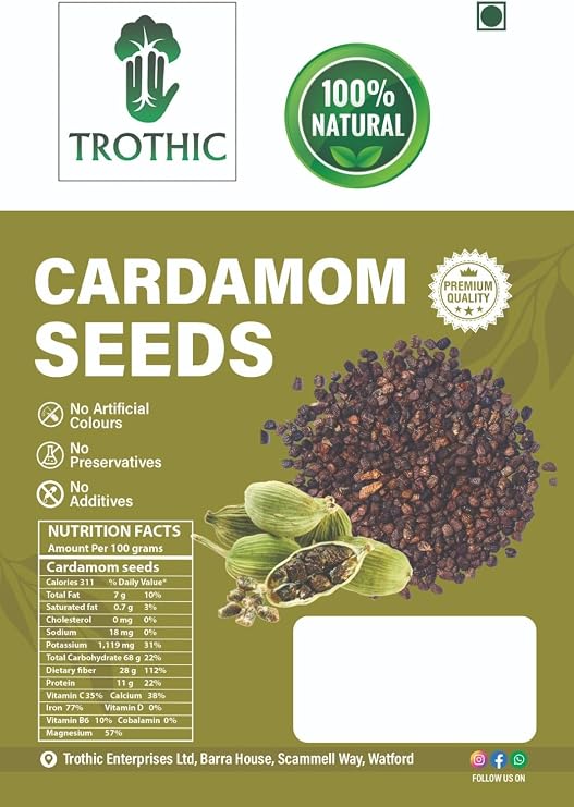 Trothic Spices Green Cardamom Seeds | Elaichi Dana 50g