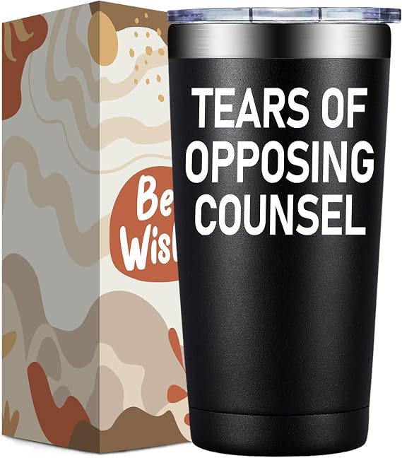 Lawyer Gifts for Men Women - Lawyer Christmas Appreciation Gifts - Gift for Law Student Graduation, Lawyer, Attorney, Paralegal - Tears of Opposing Counsel - 20oz Tumbler