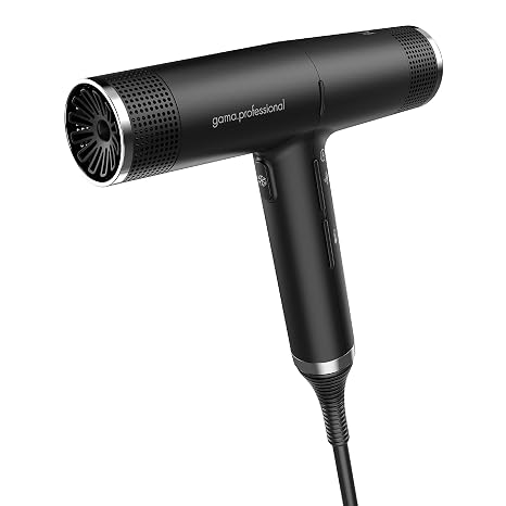 GA.MA Italy Professional iQ Perfect Hair Dryer Ultralight Hair Dryer with Intelligent Brushless Motor Oxy-Active Technology for Shiny Frizz-free Hair 1600W Power Black