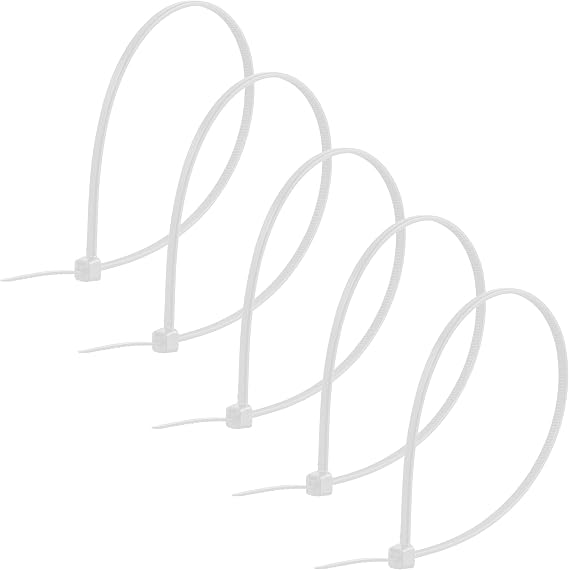 Power Gear 8-Inch Zip Ties, 100 Pack, Durable Nylon, Self-Locking