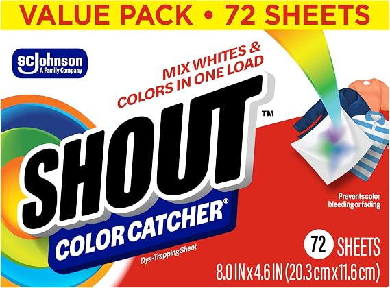 Shout Color Catcher Dye-Trapping Laundry Sheets, 72 Count, (1-Pack)