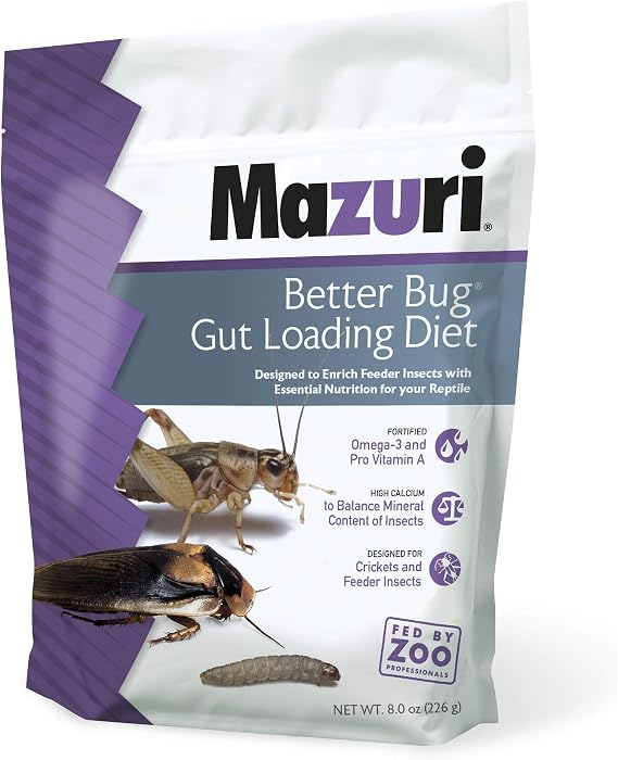 Mazuri | Better Bug Gut-Loading Cricket Diet | 8 Ounce (8 OZ) Bag