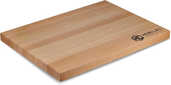 HexClad Extra Large Beechwood Cutting Board, Reversible, Hardwood, Great for Chopping, Cutting, or Serving Charcuterie, 24 x 18 Inches