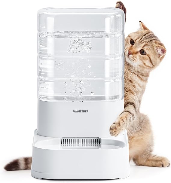 Gravity Automatic Pet Water Dispenser for Cats and Small Dogs 1 Gallon/3.5L Auto Pet Waterer Dog Water Dispenser, Easy to Fill