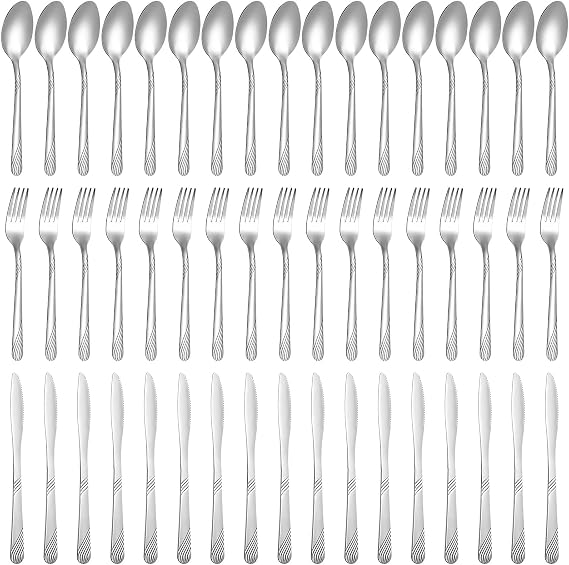 Minatee 201 Pcs Thin Silverware Set Stainless Steel Flatware Sets