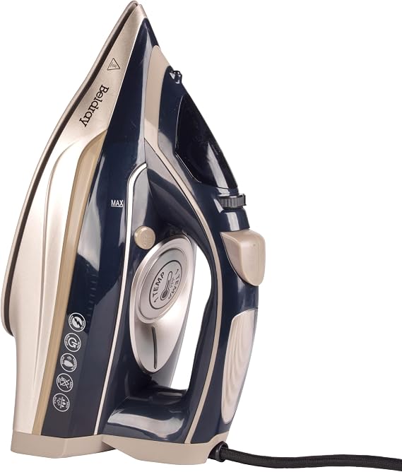 Beldray BEL01847 Single Temperature Iron – Precision Steam Iron, One Temp Technology, Variable Steam Control, Ceramic Soleplate, Auto Shut-Off, 320ml Water Tank, 200G/Min Steam Shot, 3m Power Cord