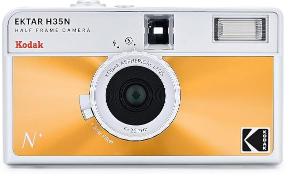 KODAK EKTAR H35N Yarım Çerçeve Film Kamera, 35 mm, Yeniden Kullanılabilir, Odaksız, Ampul Fonksiyonu, Dahili Yıldız Filtresi, Kaplamalı Geliştirilmiş Lens (Film ve AAA Pil Dahil Değildir) (Cam