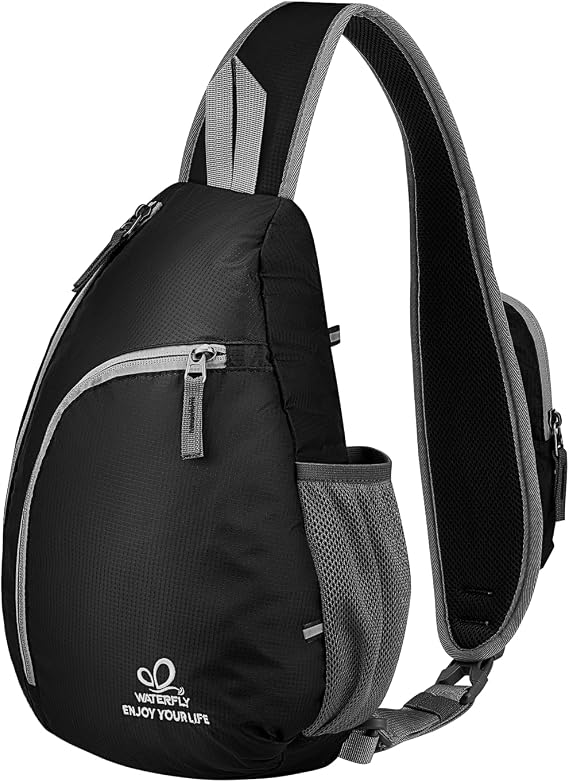 WATERFLY Crossbody Sling Bag, Small Shoulder Chest Backpack