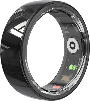 Smart Ring for Men Women Fitness Tracker Ring Health Smart Rings Heart Rate Monitor Sleep Tracker LED Notification Calorie Step Counter NFC Gesture Control Multi-Sport Modes Waterproof iOSAndroid