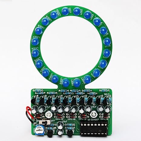 EIELE Soldering Practice Kits Gradient Ring LED Running Light Electronic DIY Kits for Soldering Practice Practice Suitable for School Teaching and Beginners Learning Need to Solder by Yourself
