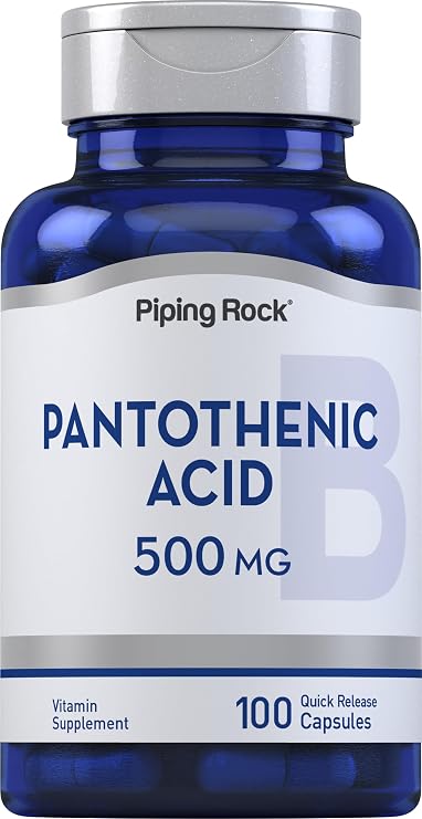 Piping Rock Pantothenic Acid 500mg | 100 Capsules