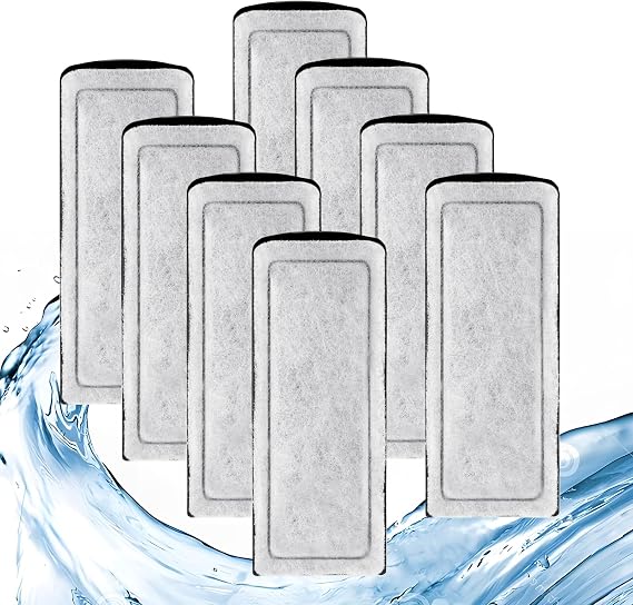 Pryitier 8 Pack Filter Cartridge for Marina Slim Filter S10/S15/S20, Replacement Fish Tank Cartridges with Ceramic for All Three Marina Slim Models