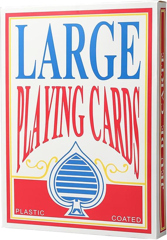 Jumbo Playing Cards - 8x11 Oversized Full Deck of Giant Cards Coated for Durability, Perfect for Card Games, Theme Parties & Decorations