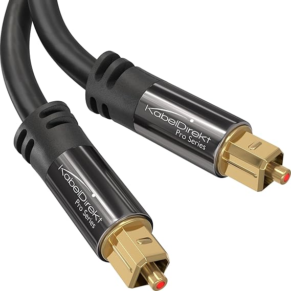 KabelDirekt – Optical Audio TOSLINK Cable – 5m – Soundbar | Digital S/PDIF, stereo systems/amplifiers/amps, home cinema, Xbox One/PS4