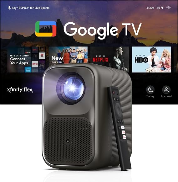 WEMAX Smart Google TV Projector, Licensed Netflix, 4K Supported, 1080P FHD