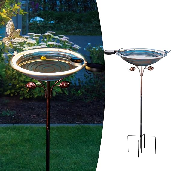 Metal Bird Bath with Stake