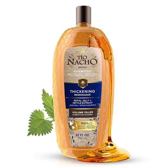 Tio Nacho Thickening Shampoo, Volumizing Hair Loss Formula, 32 fl oz | For Thinning & Fine Hair, Royal Jelly & Nettle Extract, for Women & Men, Paraben Free