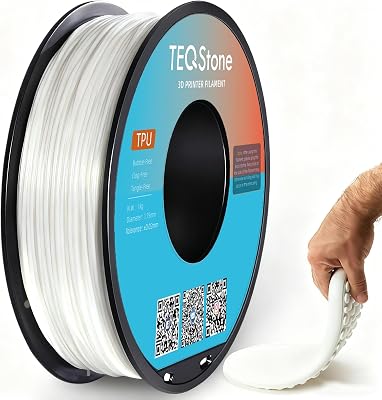 TPU Filament 1.75mm White 1Kg Spool 95A Flexible Soft 3D Printer Filament Consistent Diameter -0.03mm in Vacuum Package